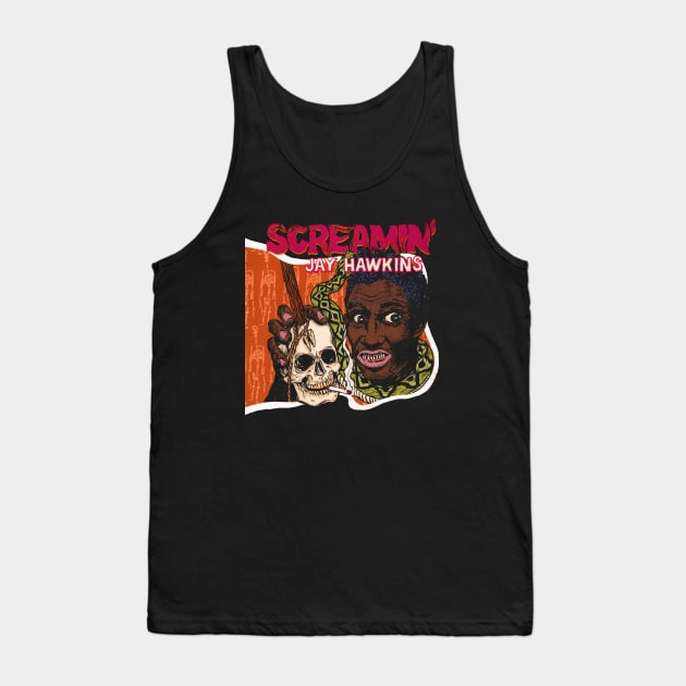 Screamin' Jay Sonic Blues Chronicles Retro Nostalgia Tee Celebrating Unconventional Brilliance Tank Top by Hayes Anita Blanchard